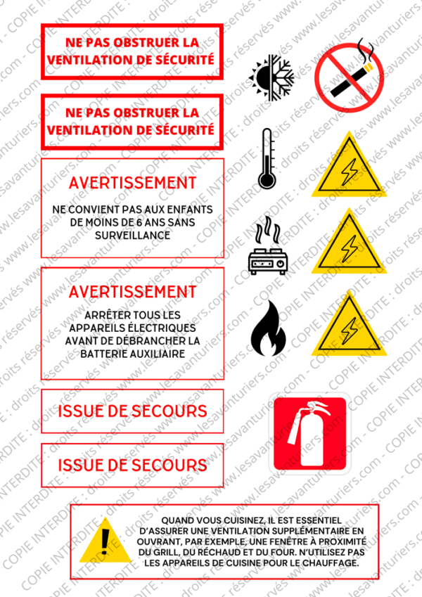 Homologation VASP : étiquettes